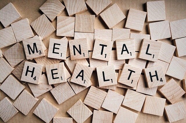 Mental Health Scrabble-inscriptie